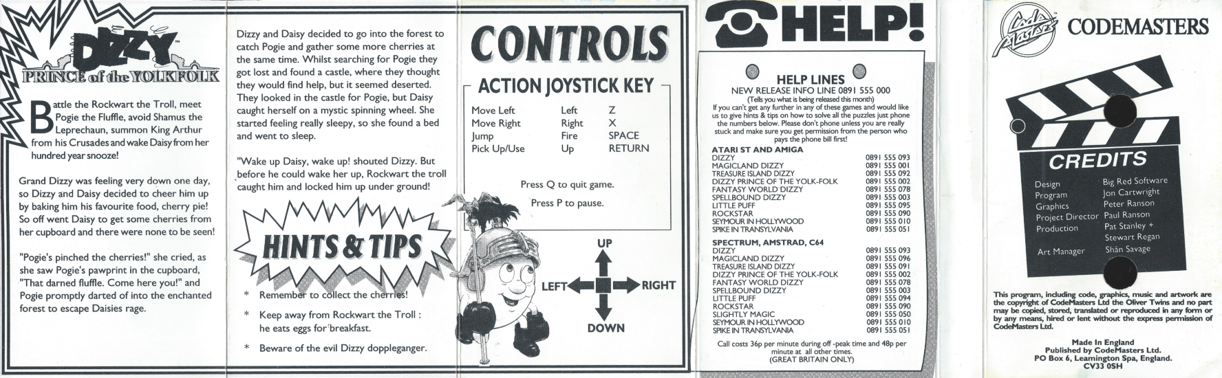 Dizzy - Prince Of The Yolkfolk - Amstrad Back
