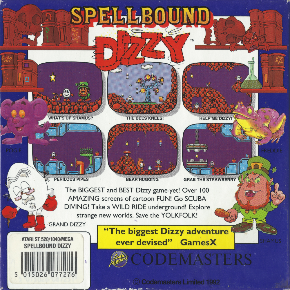 Spellbound Dizzy - Atari ST Back