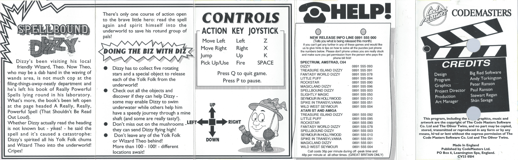 Spellbound Dizzy - C64 Back