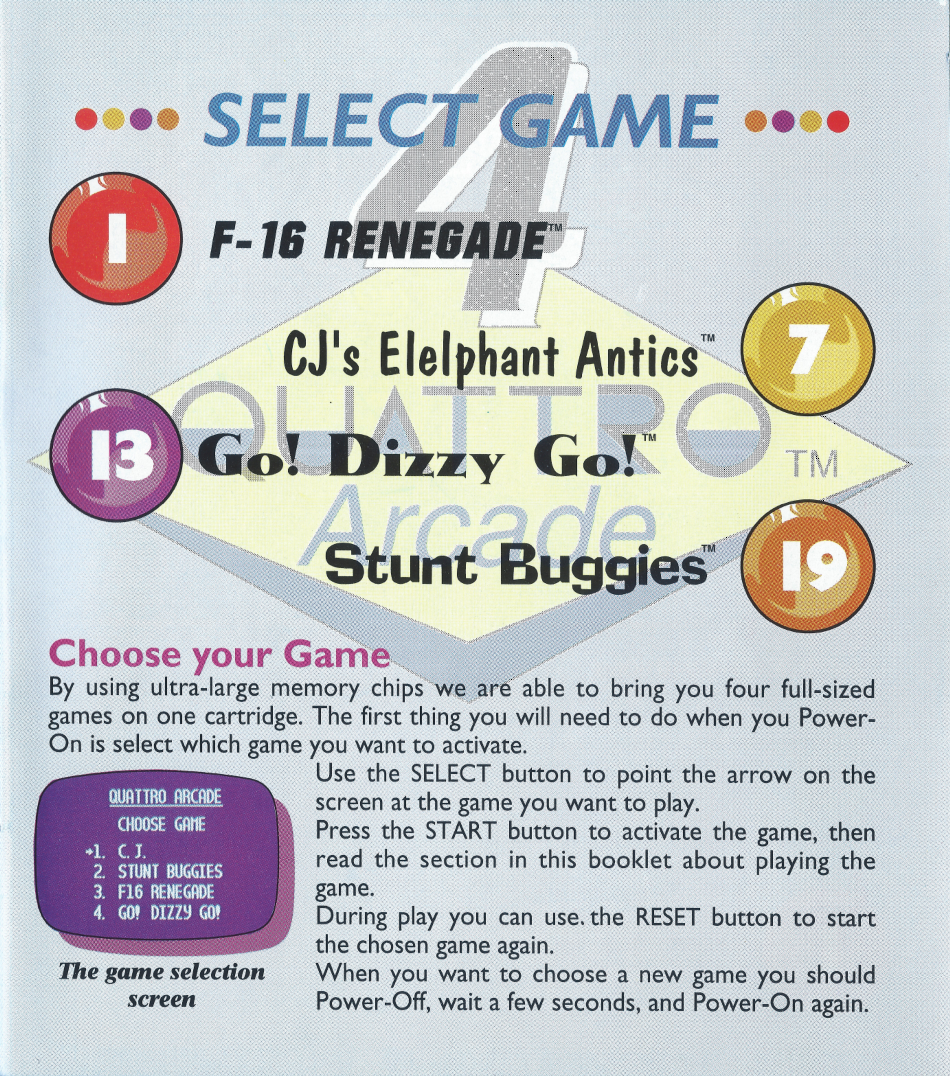 QuattroArcade_NES_Manual-Index