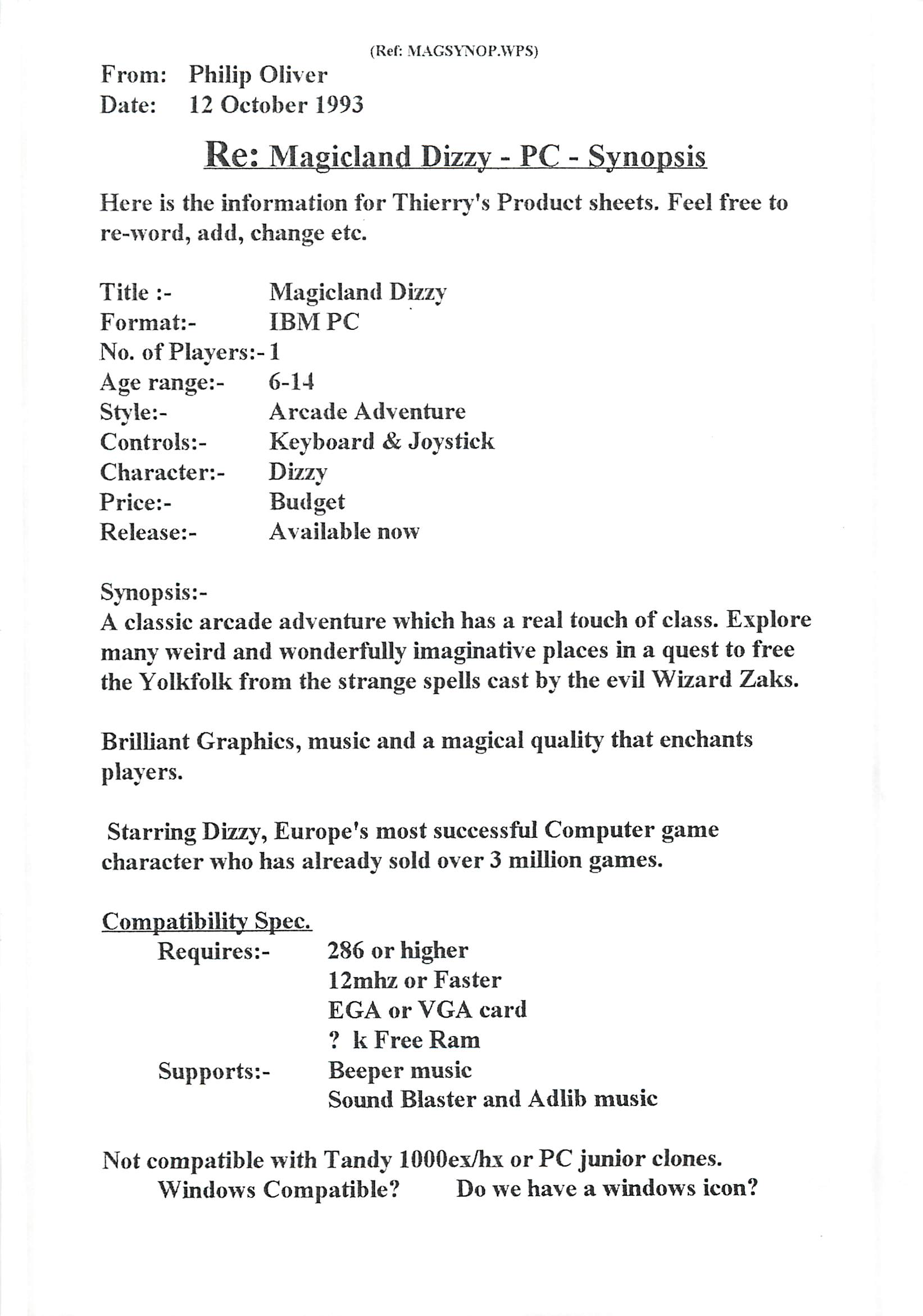 Magicland Dizzy - Notes #2