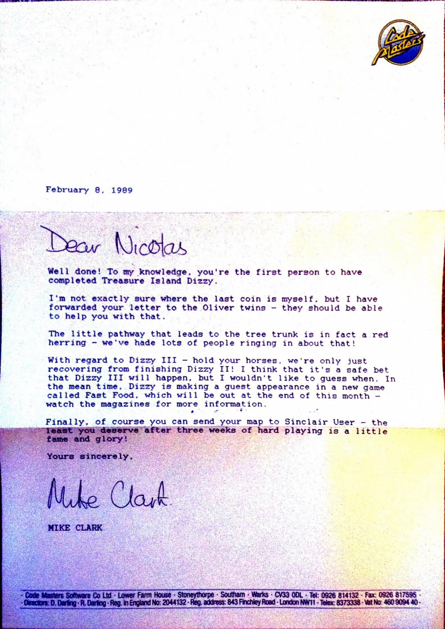 NicolasBlaza TIDFinishLetter