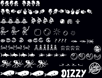 Sprite Sheet: Bubble Dizzy - Spectrum