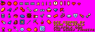 Sprite Sheet: Crystal Kingdom Dizzy - 16-bit Sprites - Items