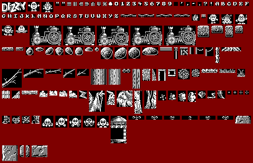 Sprite Sheet: Dizzy 3 and a Half - Spectrum