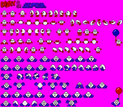 Sprite Sheet: Dizzy And Seymour - Characters - Dizzy And Seymour