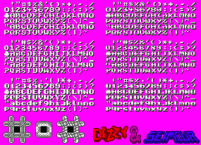 Sprite Sheet: Dizzy And Seymour - Characters - Font
