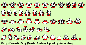Sprite Sheet: Fantastic Dizzy - Master System Sprites - Dizzy