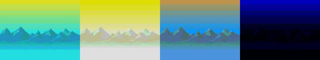Sprite Sheet: Fantastic Dizzy - 16-bit Backgrounds - Mountains