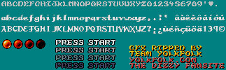 Sprite Sheet: Fantastic Dizzy - 16-bit - Fonts