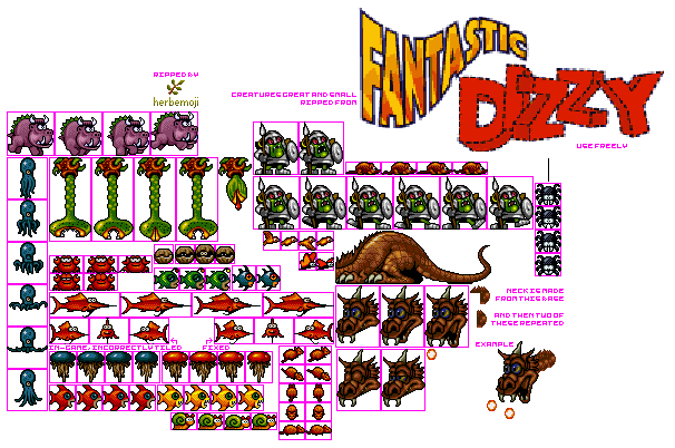 Sprite Sheet: Fantastic Dizzy - 16-bit Sprites - Hazards 2