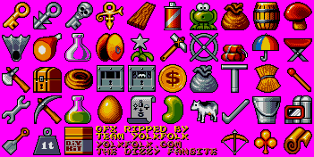 Sprite Sheet: Fantastic Dizzy - 16-bit Sprites - Items Large