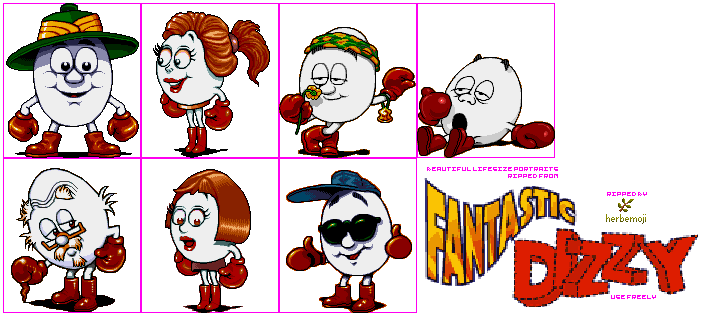 Sprite Sheet: Fantastic Dizzy - 16-bit Sprites - Portraits