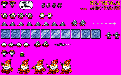 Sprite Sheet: Fantastic Dizzy - 16-bit Sprites - The Yolkfolk