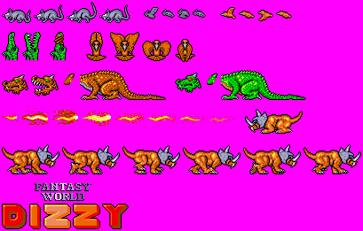 Sprite Sheet: Fantasy World Dizzy - 16-bit Sprites - Enemies
