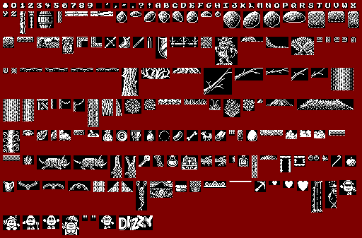 Sprite Sheet: Fantasy World Dizzy - Spectrum