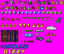Sprite Sheet: Magicland Dizzy - 16-bit Sprites - Misc