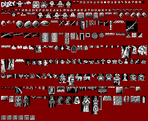 Sprite Sheet: Magicland Dizzy - Spectrum