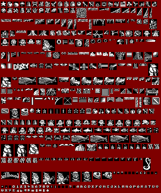 Sprite Sheet: Spellbound Dizzy - Spectrum
